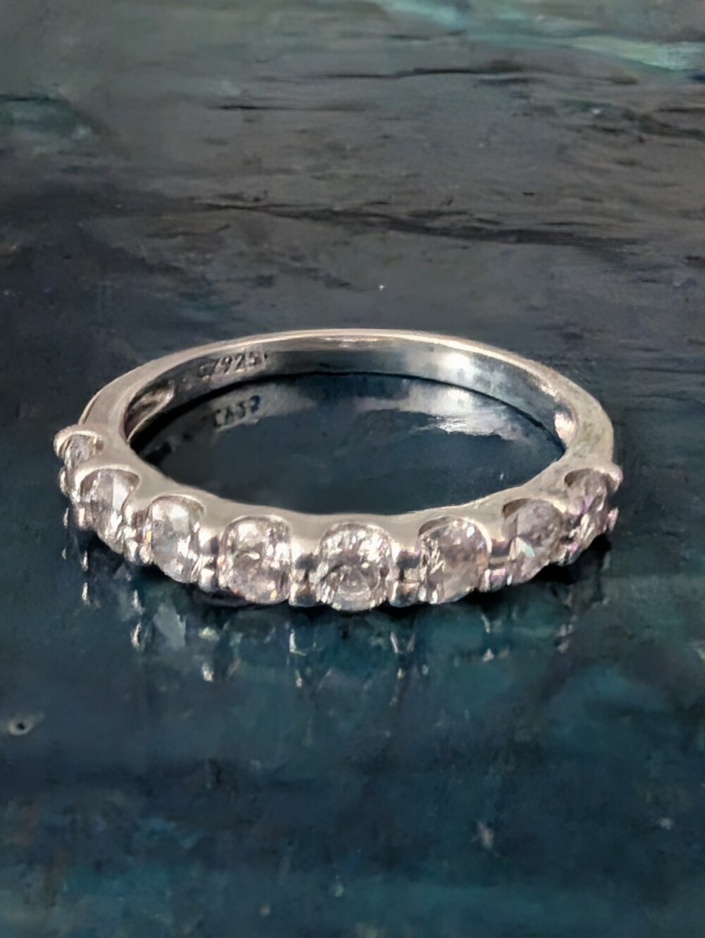 Sterling Silver CZ Eternity Band By Epiphany From QVC Size 8